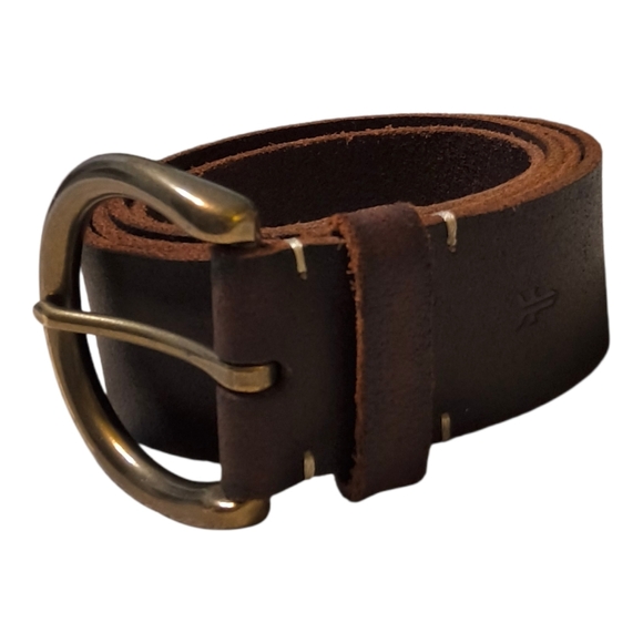 Frye Dark Brown Burnished Leather Belt  - Large - Western Boho main image 6